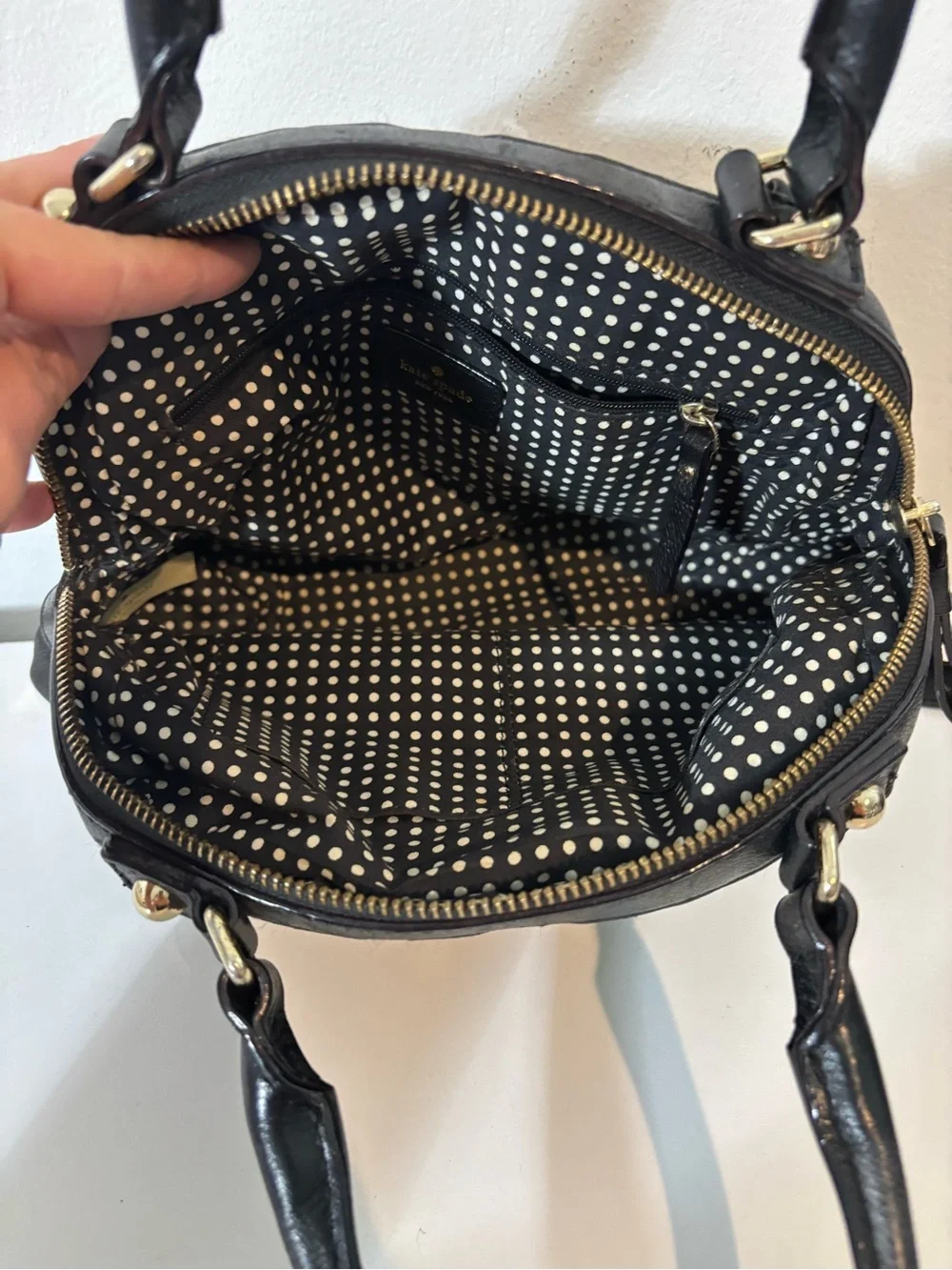 Kate Spade Five Points Kinsey Small Satchel Leather Black Casual Purse